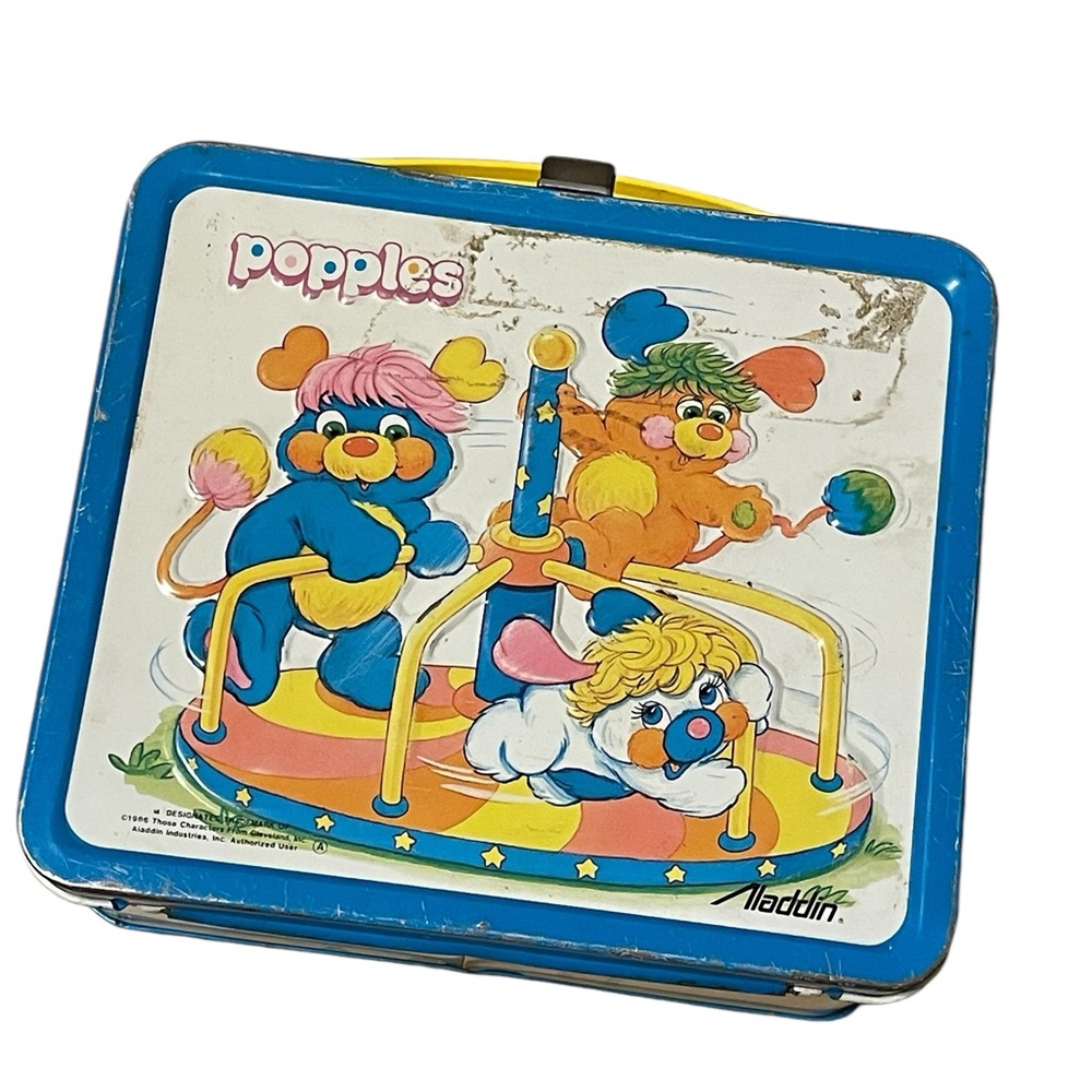 Vintage Aladdin Popples 1986, Metal Lunch Box, GUC‎
